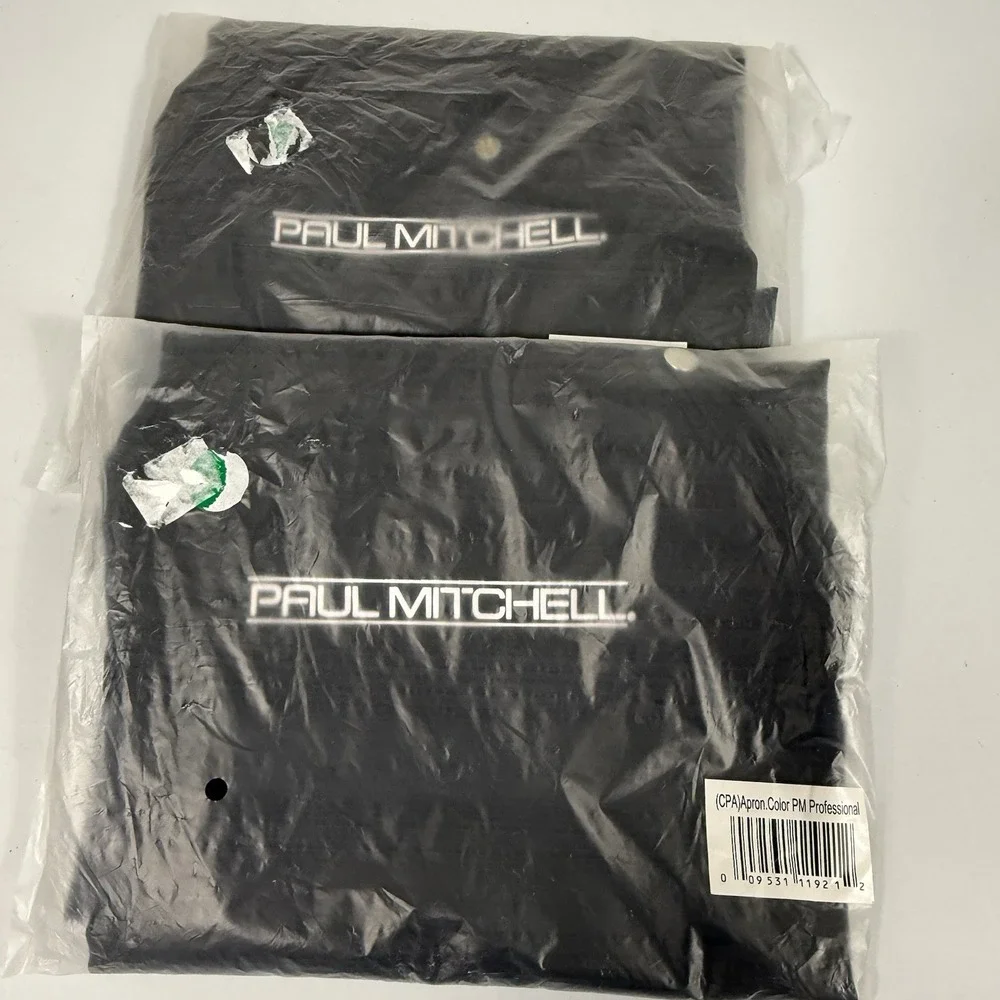 NEW 2 Pack PAUL MITCHELL Aprons Cutting Hairdresser NIP Black Professional